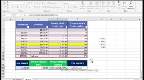 Como Realizar El Calculo Del Impuesto A La Renta Con FÓrmulas En Excel