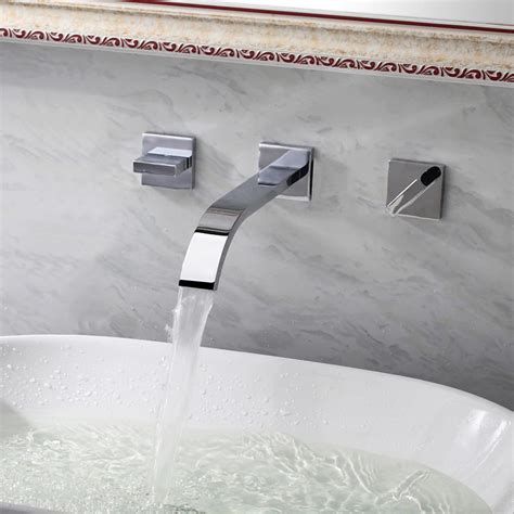 Buy Dual Handle Chrome Finish Wall Mount Vessel Sink Faucet Online