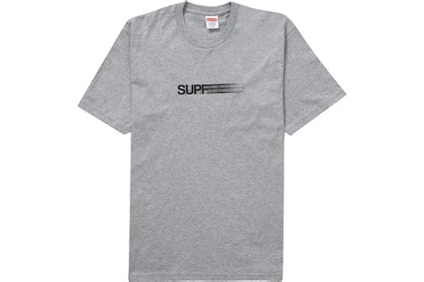 Supreme Motion Logo Tee Ss23 Heather Grey Mens Ss23 Us