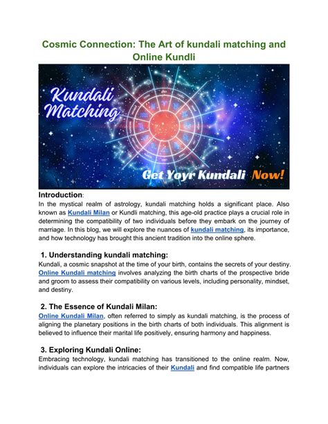 Ppt Cosmic Connection The Art Of Kundali Matching And Online Kundli