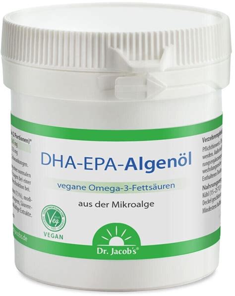 Dr Jacobs DHA EPA Algenöl Kapseln Omega 3 Fettsäuren vegan 60 Stk