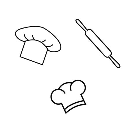 Premium Vector Chefs Hat And Rolling Pin