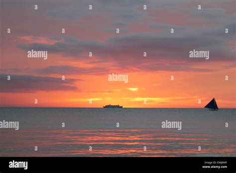 Sunset Boracay Island Philippines Stock Photo - Alamy