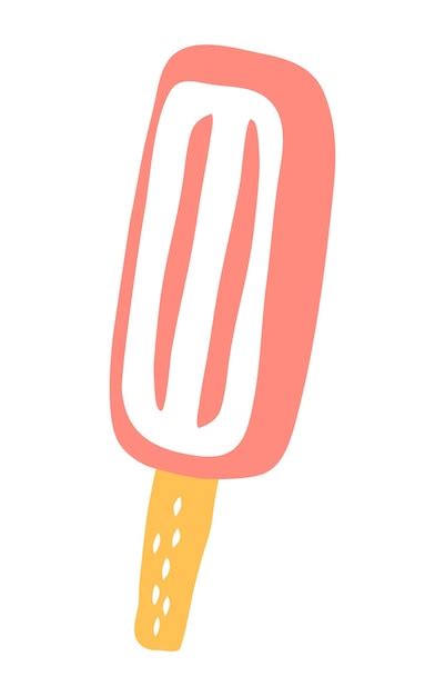 Dibujo De Helado Pintado A Mano Con Un Pincel De Tinta Vector Premium