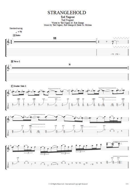 Stranglehold Tab By Ted Nugent Guitar Pro Full Score Mysongbook