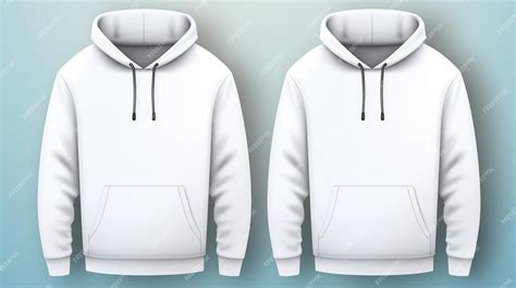 Premium Vector | The front and back of a white hoodie