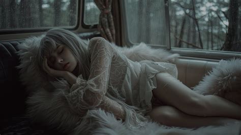 Girl Sleeping Peacefully By The Window With Rain Sounds Sleeping Well