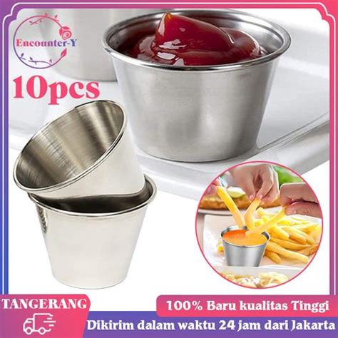 Jual 60ml 10pc Sauce Cup Hot Pot Dipping Bowl 304 Stainless Sauce Container 10pcs Kota