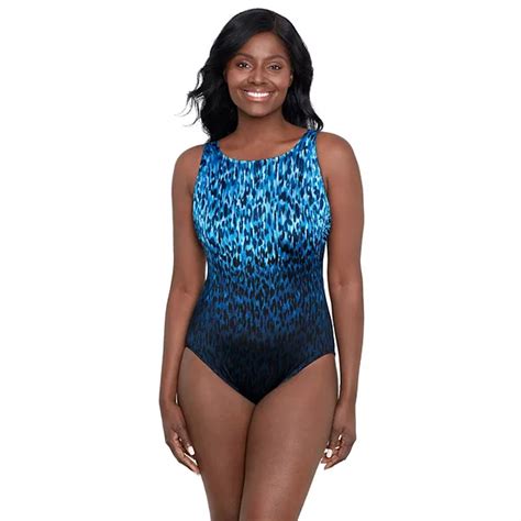 Womens Great Lengths D Cup High Neck Long Torso One Piece Swimsuit