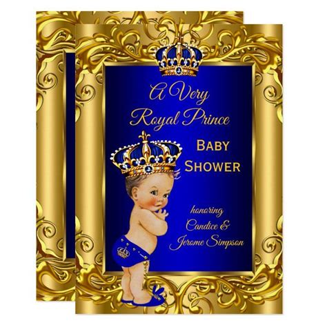 A Royal Prince Baby Shower With A Gold Frame