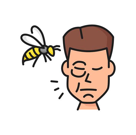 Wasp or bee sting allergy color outline icon 23555096 Vector Art at Vecteezy