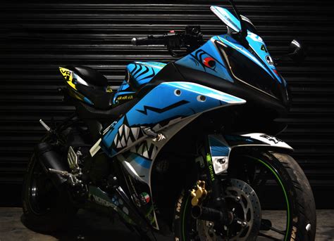 Buy Cr Decals Yamaha R15 V2 Full Body Wrap Custom Decalsstickers Vr46 Shark Edition Kit Blue