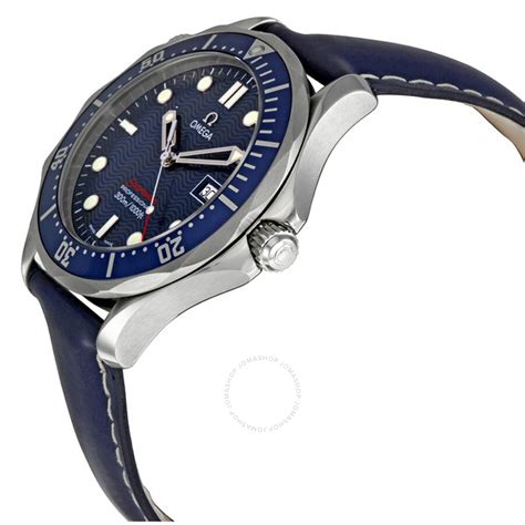 Omega Seamaster Blue Dial Blue Leather Strap Men's Watch 2923.80.91 ...