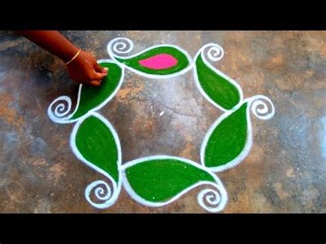 Chithirai Madham Flower Kolam Easy Beginners Color Rangoli Poo Kolam