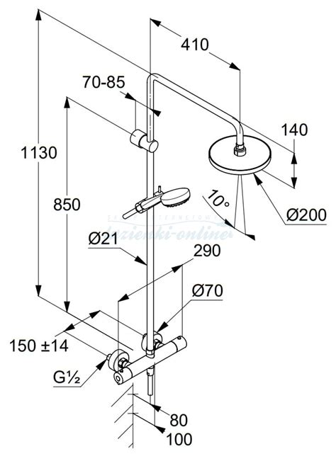 Kludi Logo Dual Shower System Komplet Prysznicowy Z Deszczownic I