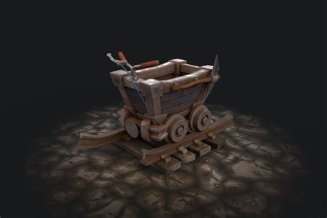 Stylized Mine Cart Prop By Jonatan Olavarría