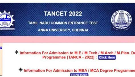 Tamil Nadu Tancet 2022 Rank List For Mba Mca Released At Tn