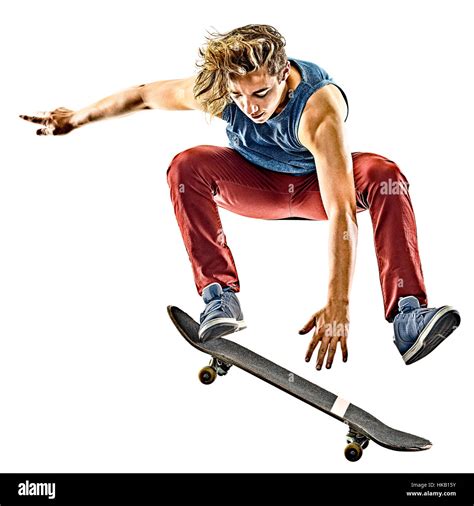 Skateboarder White Background