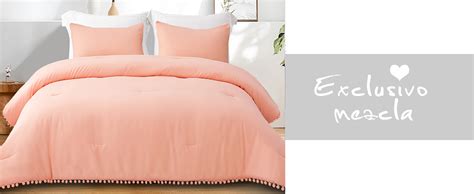 Exclusivo Mezcla Boho Pom Pom Ball Fringe Twin Comforter Set 2 Piece Hot Pink