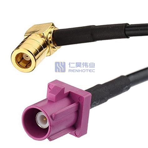 Fakra H Plug To SMB Plug RF Cable Assemblies With RG174 Cable RenhotecRF