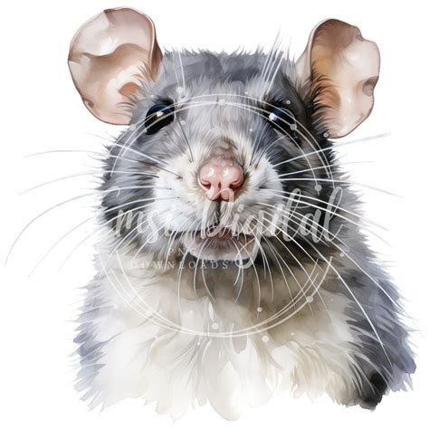 Cute Rat Clipart High-quality Transparent PNG Watercolor Rodent ...