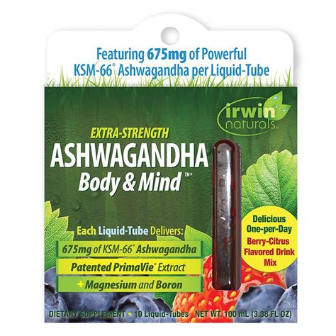 Irwin Naturals Extra Strength Ashwagandha Body Mind Liquid Tubes