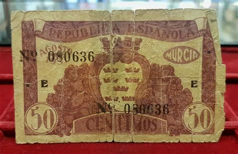 Espa A Billete Local Guerra Civil Murcia C Ntimos Bc G