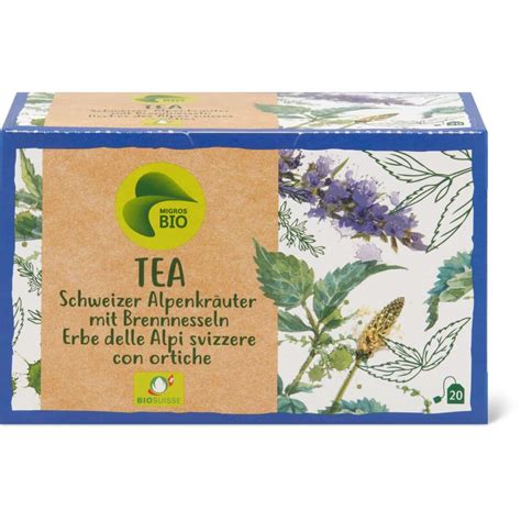 Migros Bio Schweizer Alpenkräutertee Brennnesseln Migros