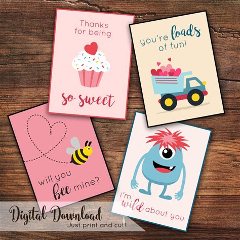 Printable Valentine Cards Various Styles and Sayings - Etsy