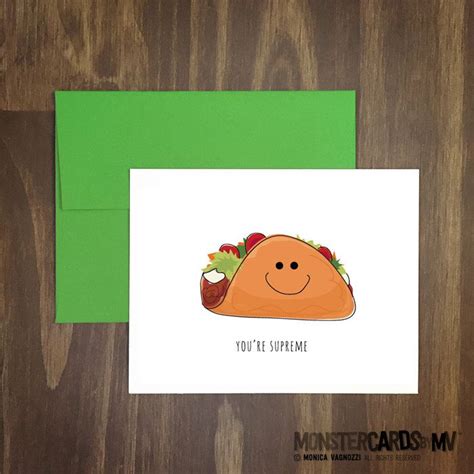 anytime card / taco supreme / fun just because card / birthday / romance / taco lover / foodie ...