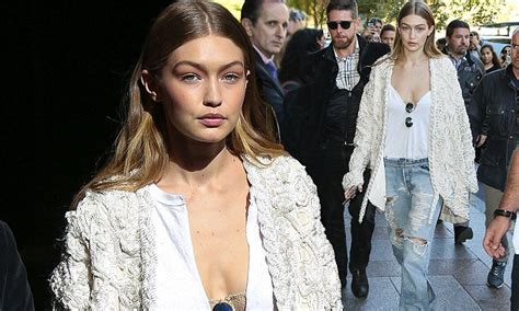 Gigi Hadid Gives A Glimpse Of Her Racy Nude Bra On Final Day Of PFW Daily Mail Online