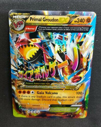 Mega Primal Groudon Ex Ultra Rare Xy Clash Pokemon Card Values