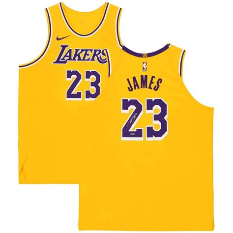 LeBron James Los Angeles Lakers Autographed Gold Nike Authentic Jersey ...