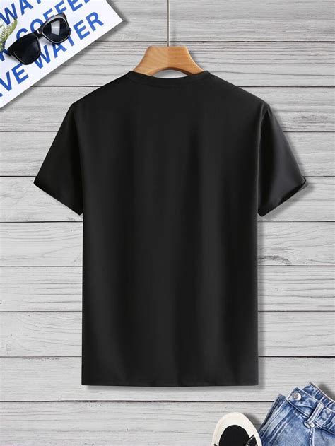 Men Solid Round Neck Tee Shein Usa In Round Neck Tees Men