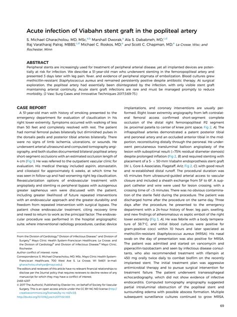 Solution Acute Infection Of Viabahn Stent Graft In The Popliteal