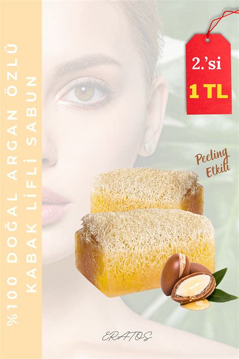 ERATOS Argan Özlü Kabak Lifli Sabun doğal Güzellik Ve Bakım 2 si 1 Tl