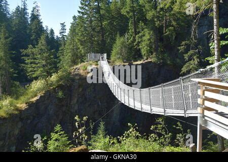 Elk Falls suspension bridge in Elk Falls Provincial Park spans the ...