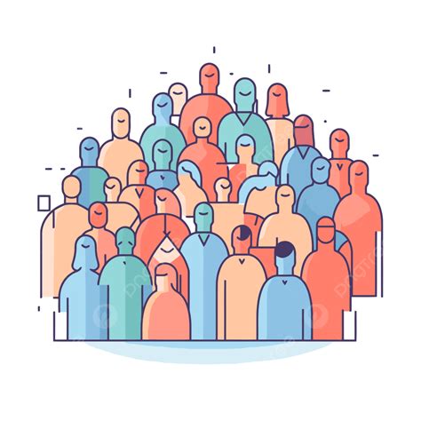 People Are Standing In A Crowd Vector Crowded Lineal Icon Flat Icon