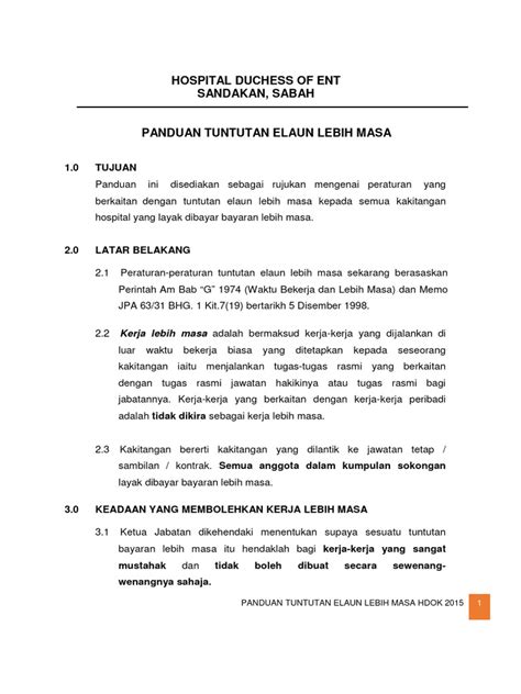 Panduan Tuntutan Elaun Lebih Masa 2015 Pdf