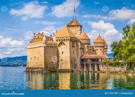 Chateau De Chillon At Lake Geneva Canton Of Vaud Switzerland