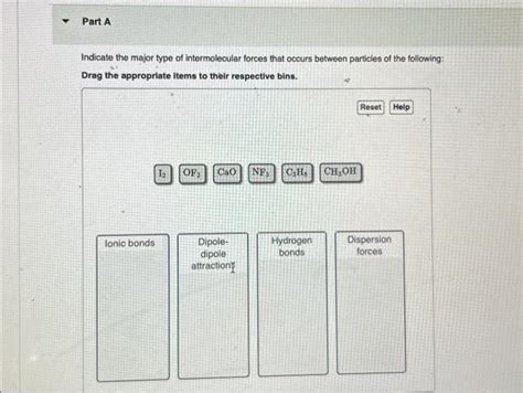 Solved Part A Indicate The Major Type Of Intermolecular