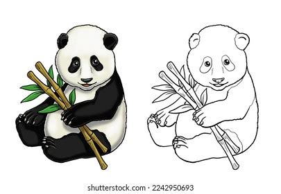 Cute Giant Panda Color Template Coloring Stock Illustration 2242950693 ...