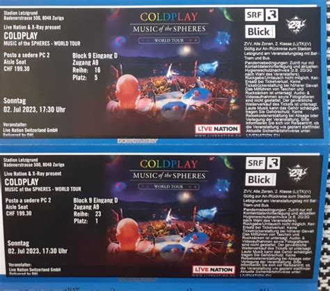 X Coldplay Tickets Sitzpl Tze Kaufen Auf Ricardo