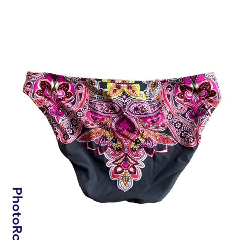 Athleta Swim Athleta Black Pink Paisley Boho Bikini Bottom Poshmark