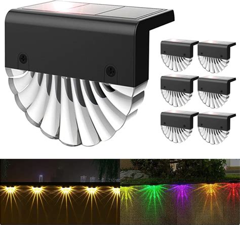 Solar Deck Lights Pack Solar Fence Lights Outdoor Waterproof Led