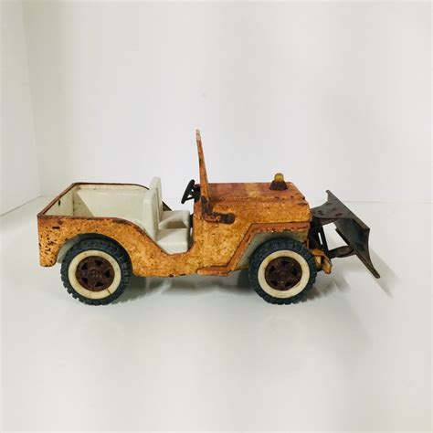 Tonka Metal Jeep Jeep Plow Toy Jeep Vintage Toy White Toy Etsy