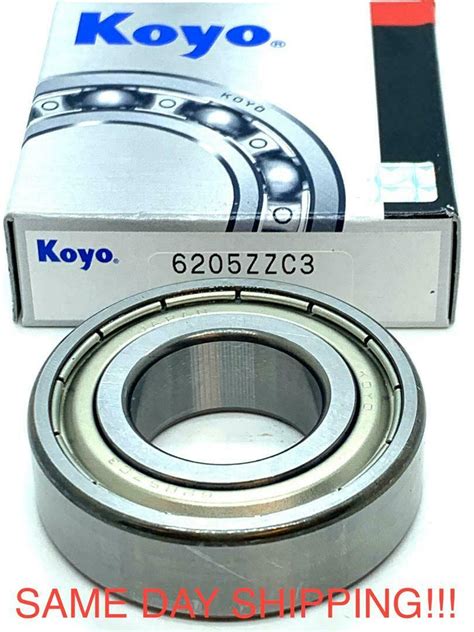 KOYO 6205 ZZ C3 Deep Groove Ball Bearing, Metal Shielded 25x52x15 mm ...