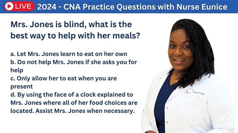 2024 Live Cna Practice Test With Nurse Eunice Youtube