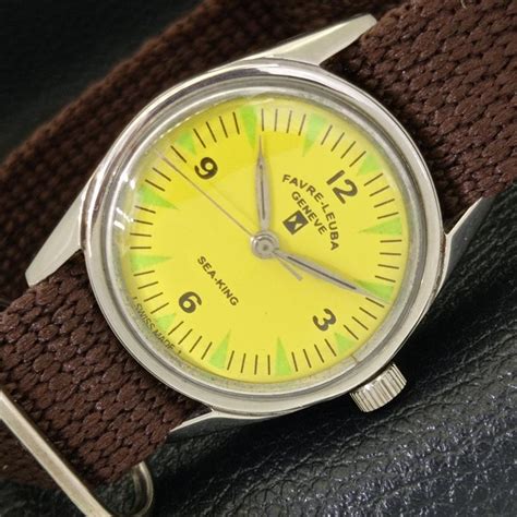 Купить Б/у FAVRE LEUBA SEA KING SWISS 101 МУЖСКИЕ ЧАСЫ С ЖЕЛТЫМ ...