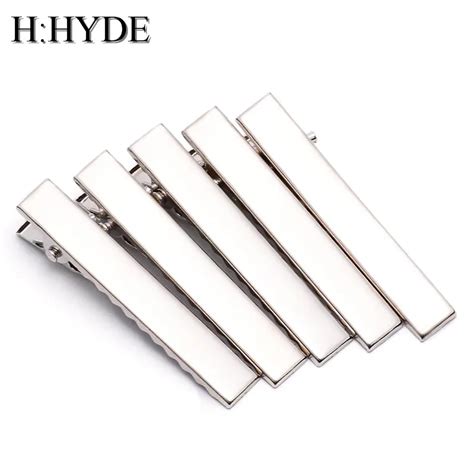 H Hyde 5 Pcs Mens Skinny Tie Clip Pins Short Silver Men Metal Necktie